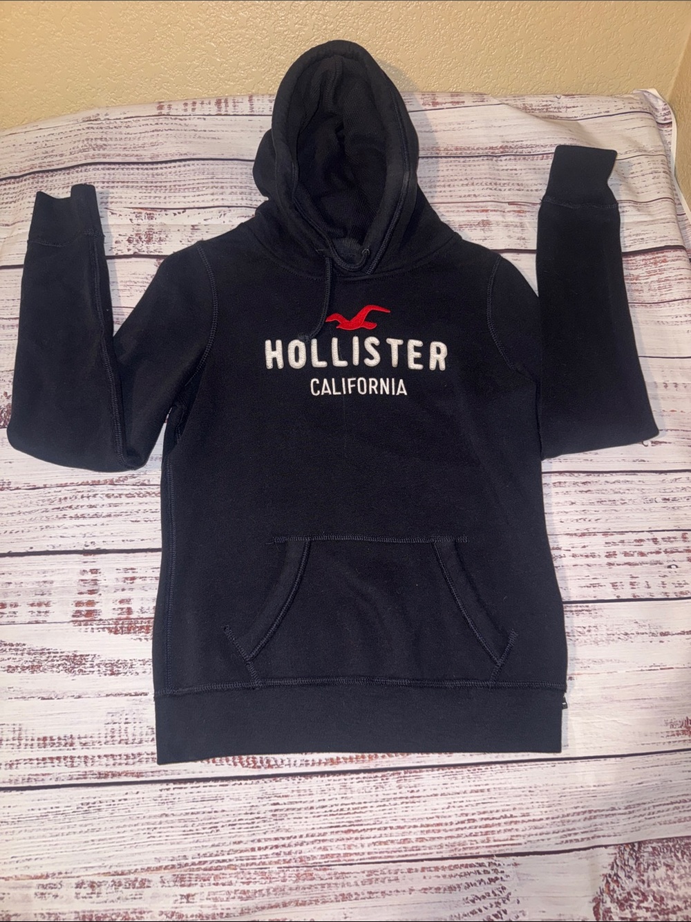 Hollister Black Logo Hoodie - Women’s Pullover Sweatshirt